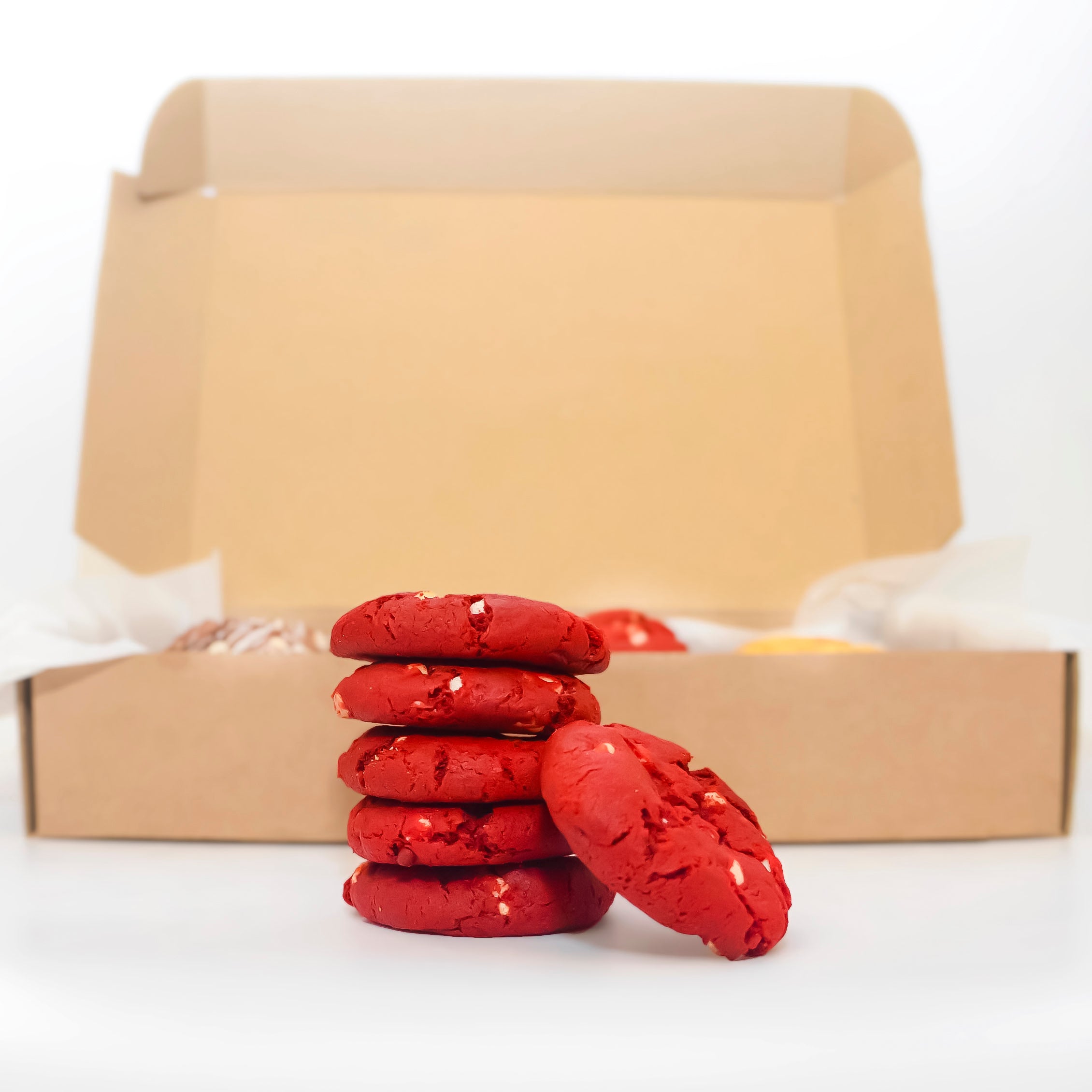 Red Velvet Cookie Postal Box | Home Delivery | Desire Cakes