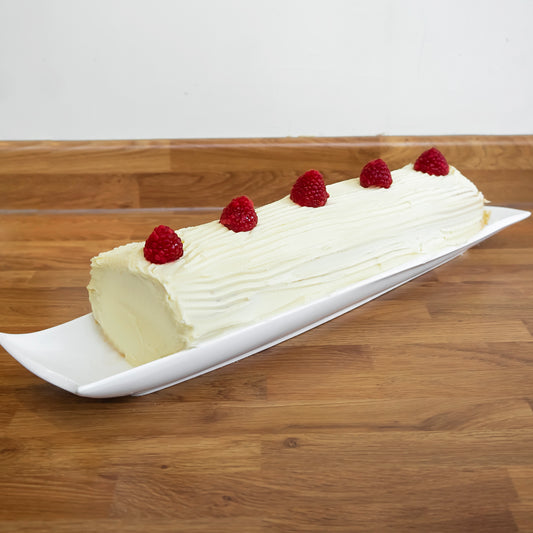 White Chocolate & Raspberry Roulade