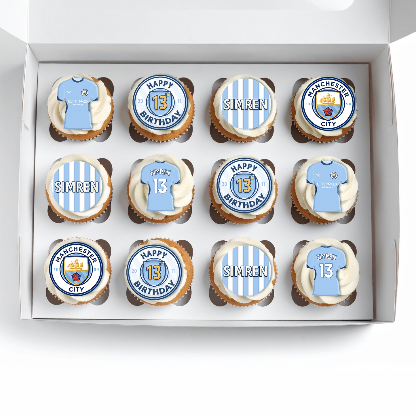 Custom Personalised Football Club Cupcake Icing Discs