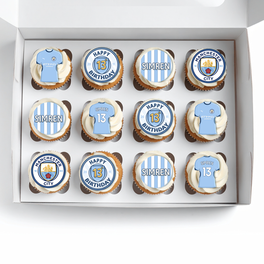 Custom Personalised Football Club Cupcake Icing Discs