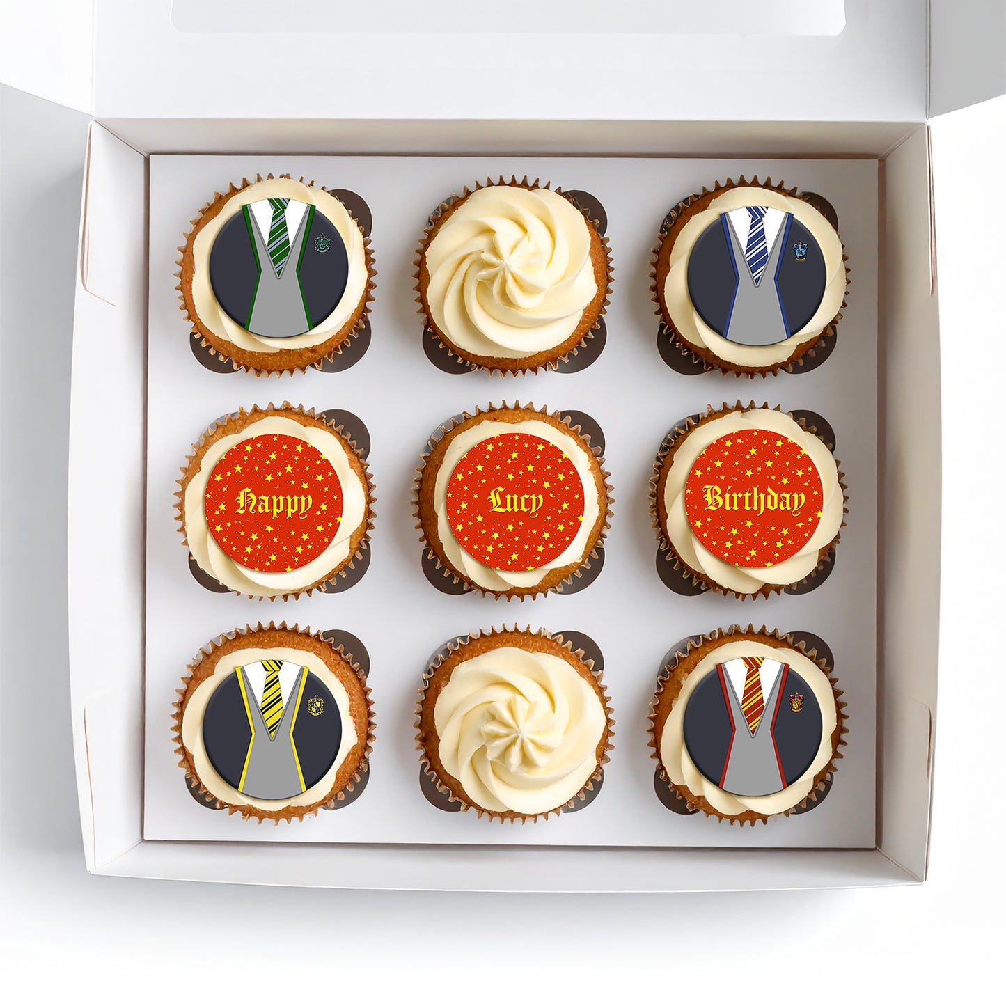 Personalised Icing Harry Potter Uniform Birthday Cupcake Toppers