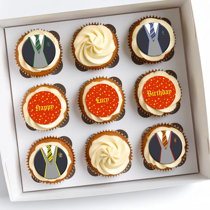Personalised Icing Harry Potter Uniform Birthday Cupcake Toppers