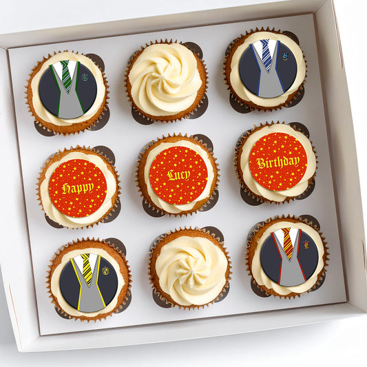 Personalised Icing Harry Potter Uniform Birthday Cupcake Toppers