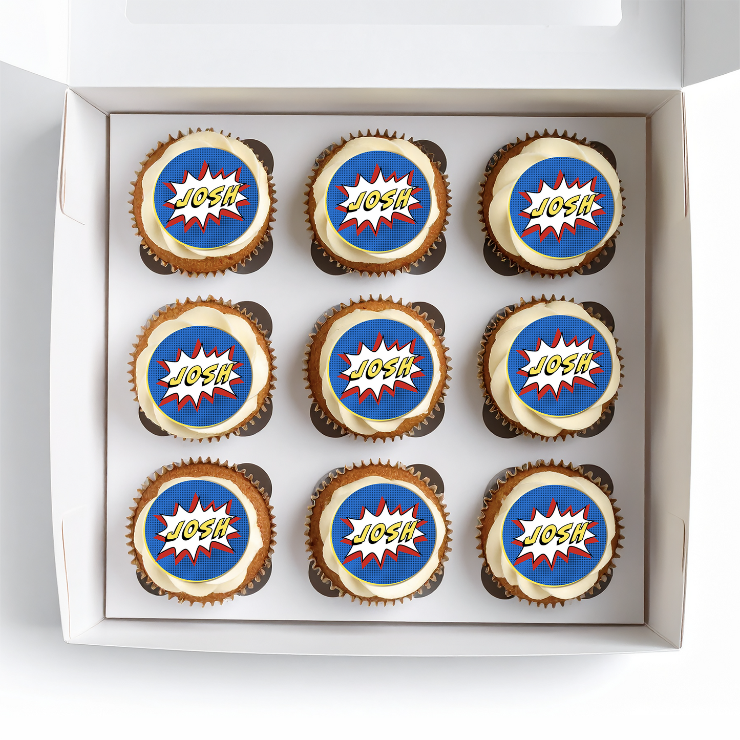 Personalised Icing Pop Art Comic Cupcake Toppers