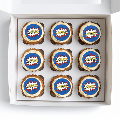 Personalised Icing Pop Art Comic Cupcake Toppers